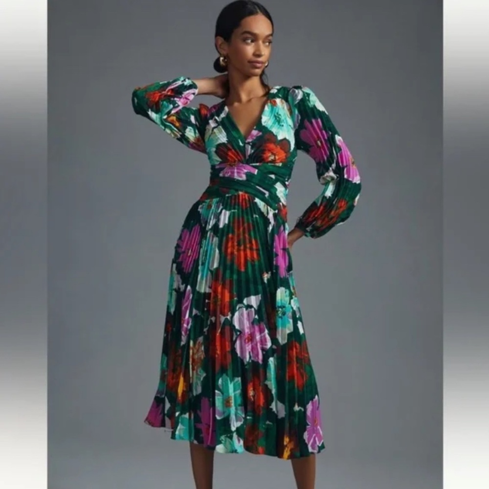 Anthropologie Maeve Pleated Dress